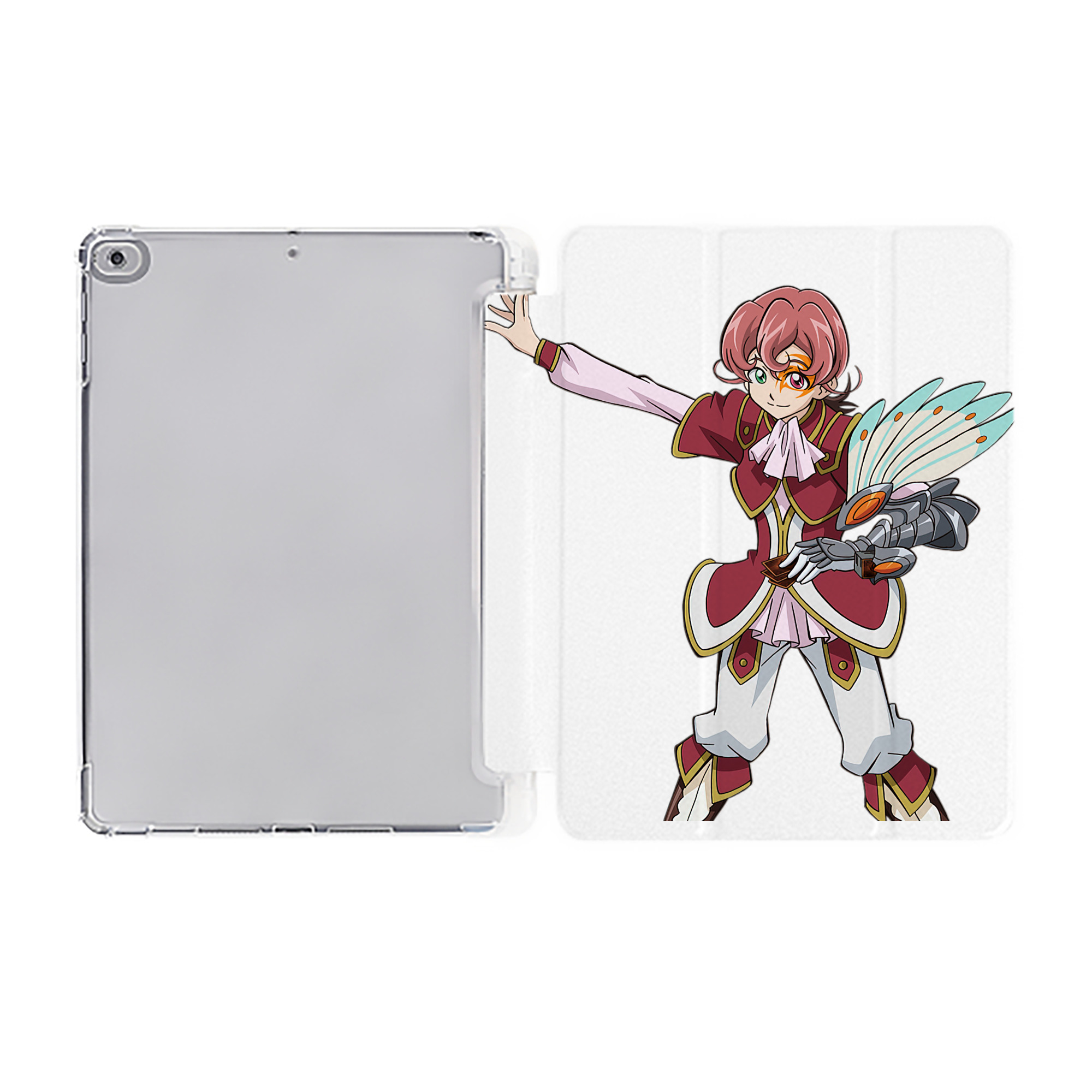 （画像用） 遊☆戯☆王 Yu-Gi-Oh! IPad ケース ペン収納付き 三つ折りスタンド PUレザー×シリコン 対応機種9.5/10.5/10.9インチ